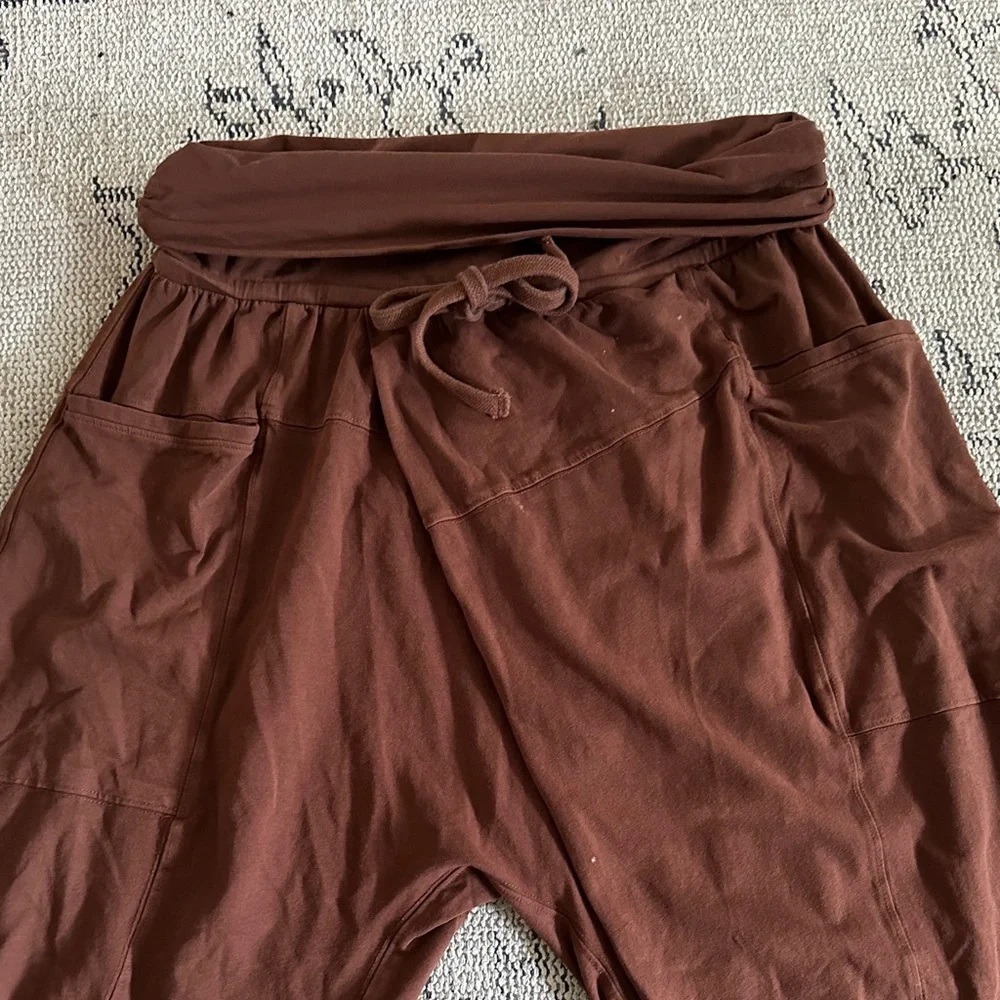 FP Wide Leg Brown Lounge Pants - Picture 2 of 3